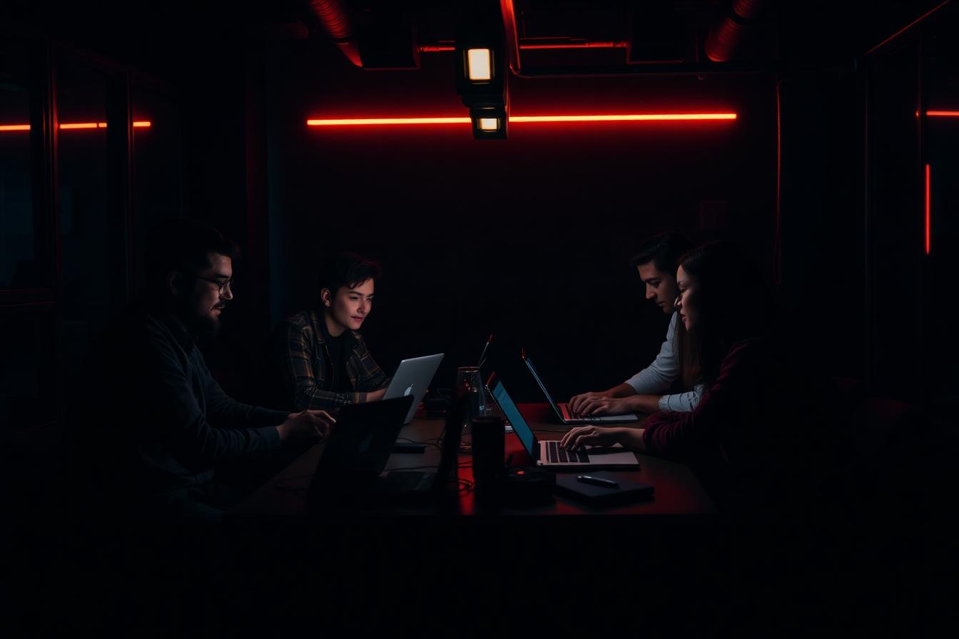 The VIO team working together in the studio